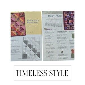 2 Quilt Leaflets Bears Claw & Pieced Basket Patterns Diagrams Sewing Vintage 80s